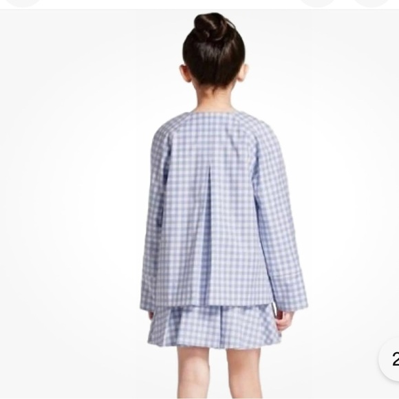 Victoria Beckham Target kids Girls Sky Blue Gingham Twill Spring Jacket Size NWT - Picture 2 of 3